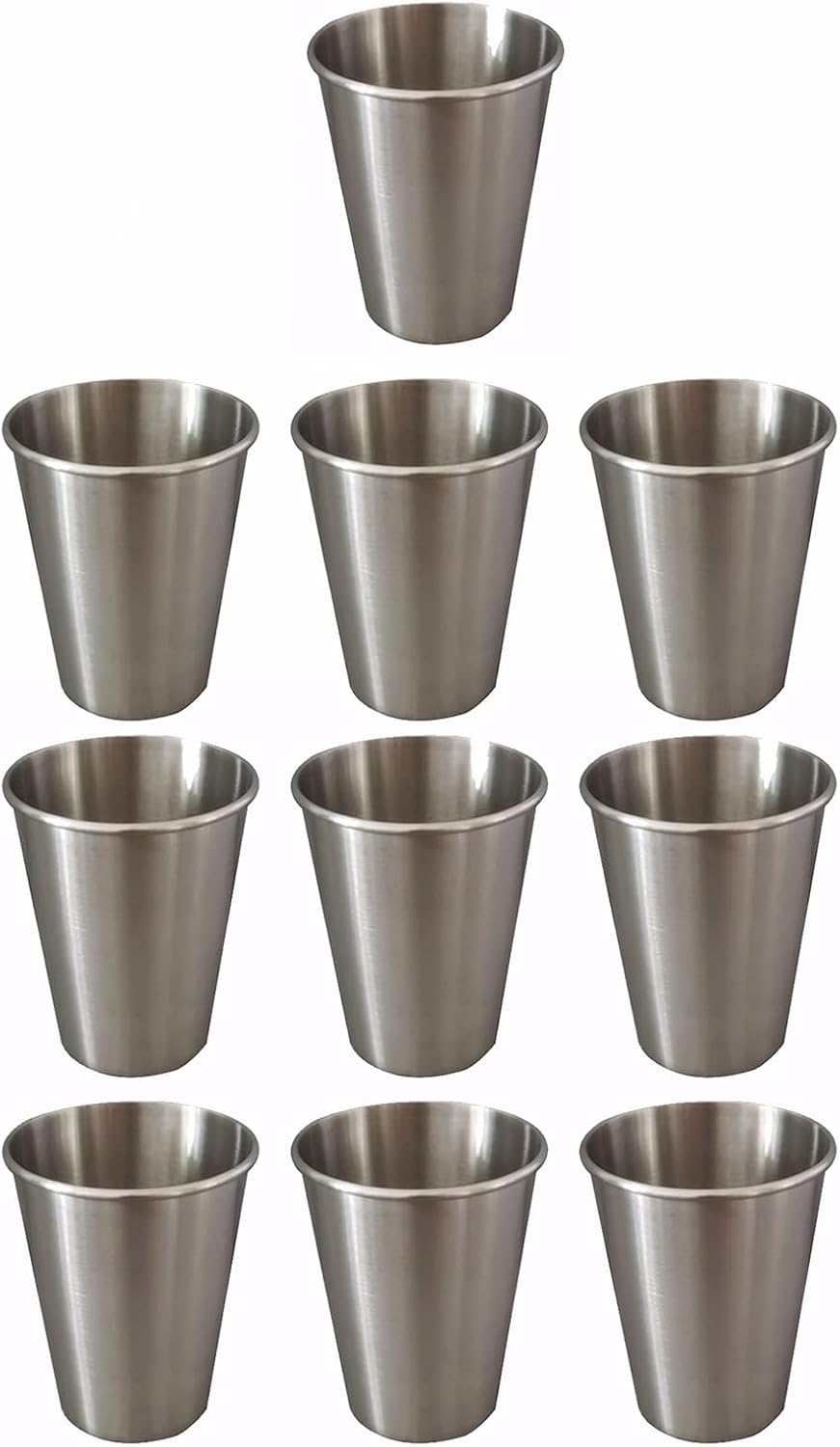 10Pcs Comfortable Rolled Mouth Cups Stylish Stainless Steel Cup Set With Rolled Brims For Parties And Outdoors Steel Cups