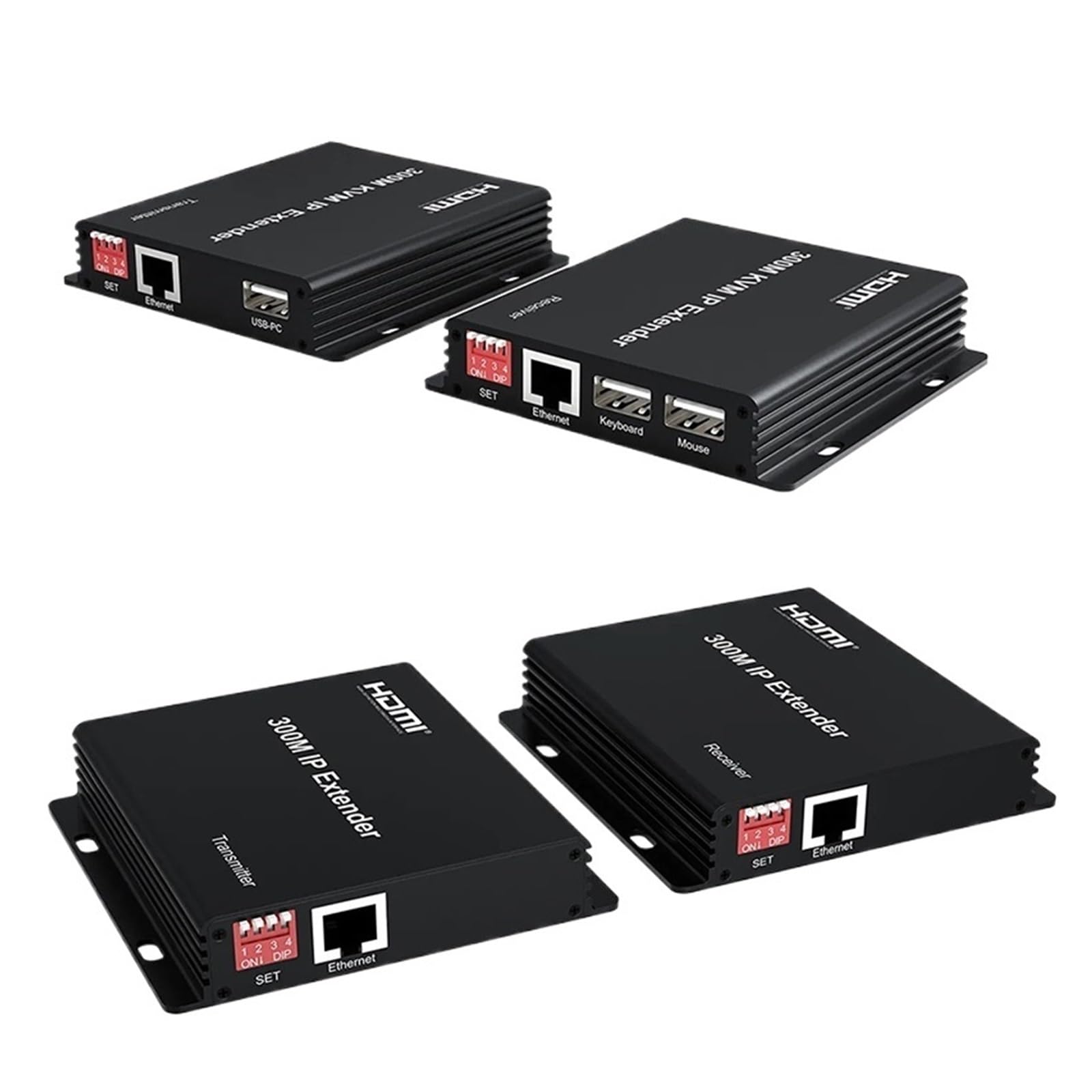 Y0S3QZ1 300M HDMI Extender Over IP RJ45 Cat6 Cable 1080P HDMI to Ethernet Network Extender Support One TX to Many RX via Network Switch(300M KVM IP Extender,US Plug)-image-39