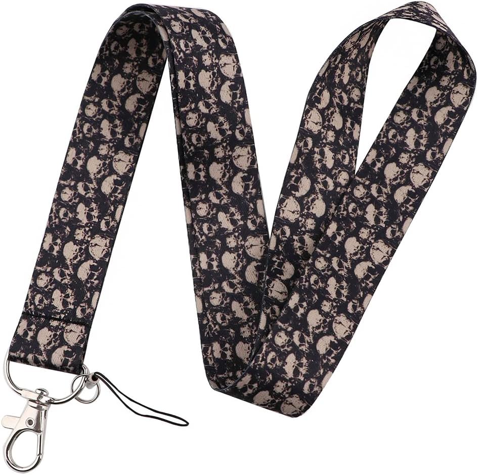Sugar Skull Lanyard for Keys,Halloween Lanyard,Cool Neck