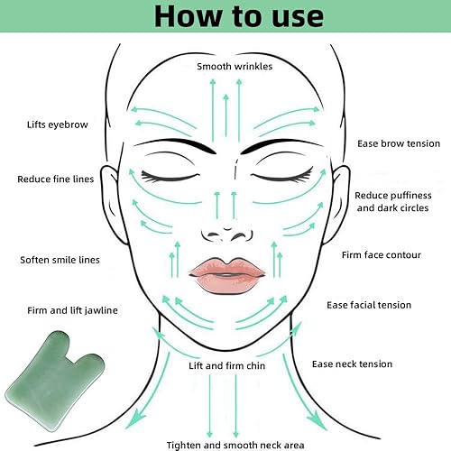 Miniatura 3 de Gua Sha - Herramientas faciales para masaje de nariz, tablero de piedra de jade natural para terapia de acupuntura de spa tratamiento de punto de