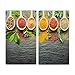 Produktbild Zeller 26319 Herdabdeck-/Schneideplatten-Set "Spices", 2-tlg., Glas, anthrazit, ca. 30 x 52 cm