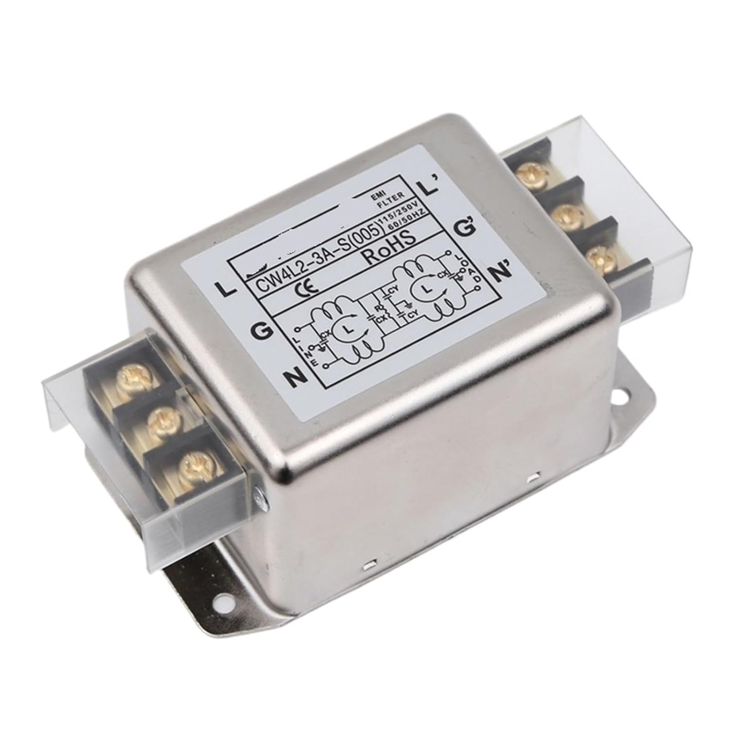 CW4L2-20A-S(005) Power Filter 220v Terminal Block 6A10A30A Rail Type(CW4L2-3A -S -005secondary)