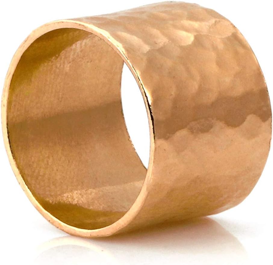 Gold Statement Textured Hammered Ring - Unique Statement Rings for Women - Handmade Rings for Fashion, Engagement, Jewelry for Mom, Sister, Wife, Best Friend - Customizable Ring Size and Material - Image 7