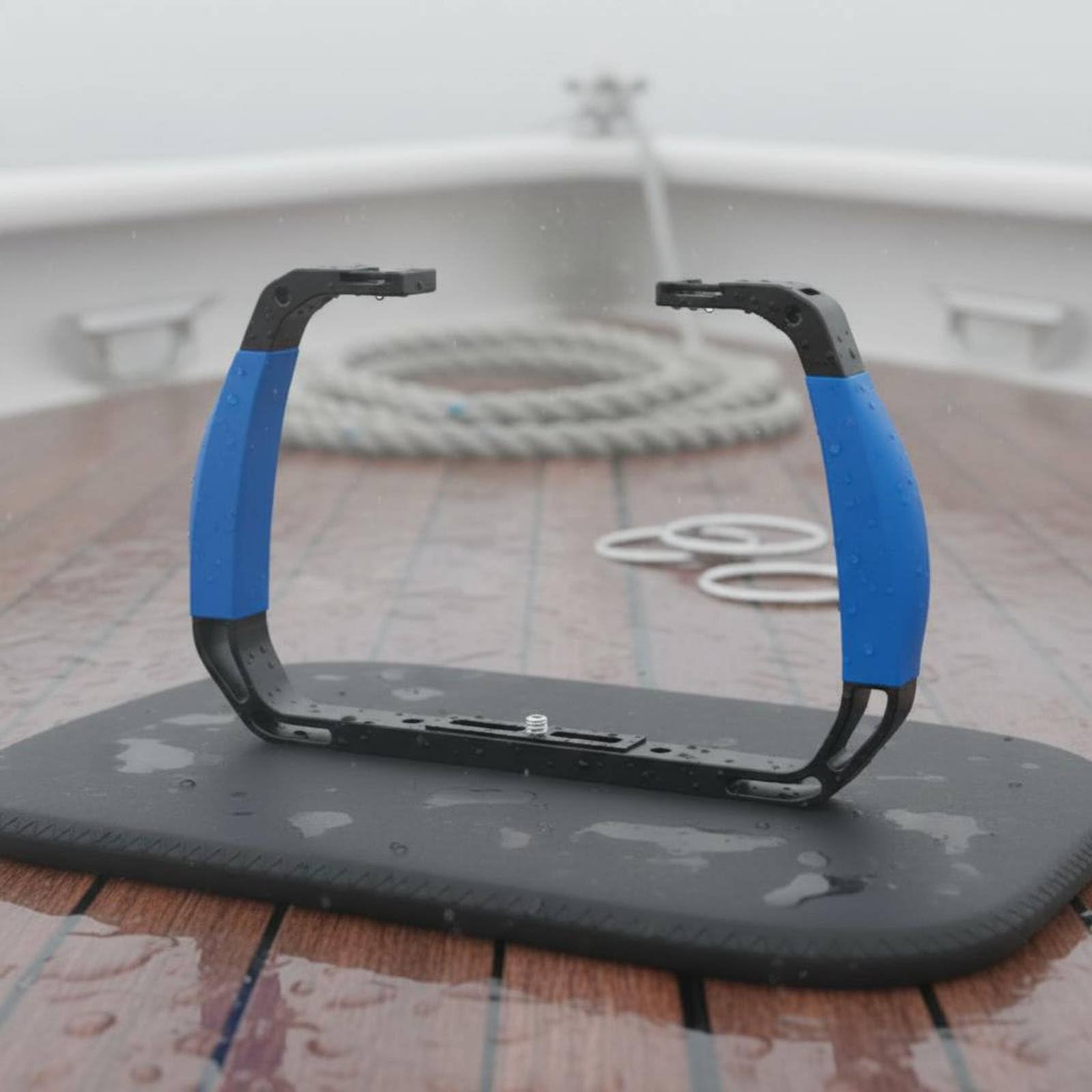 perfeclan Montura para Cámara de Buceo Soporte Accesorio Empuñadura Mango Jaula Subacuática Estructura Ligera Control Mejorado Agarre de Silicona Adecuada para