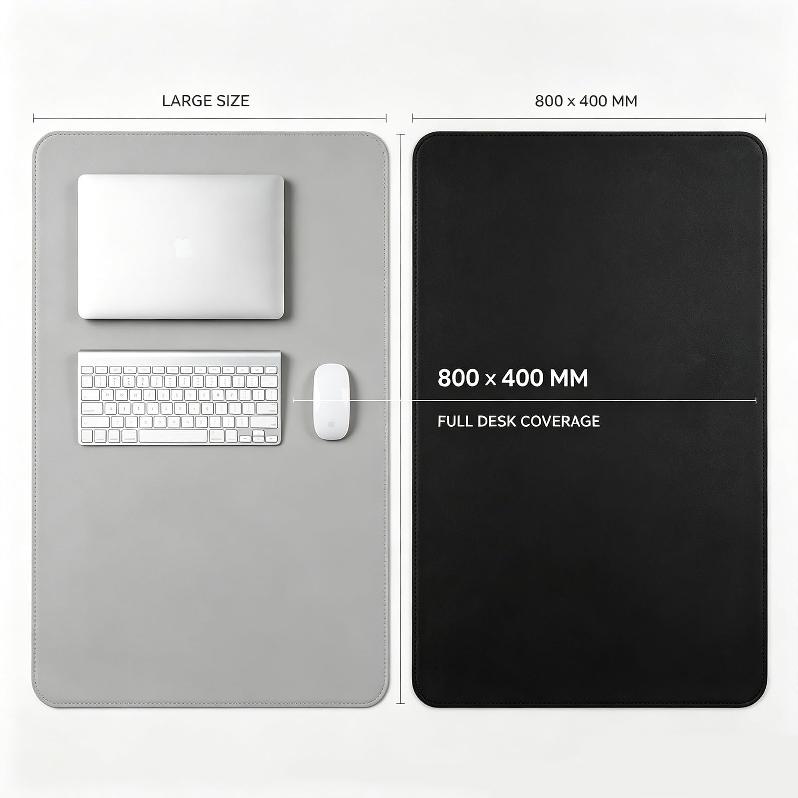 Grande Tappetino Mouse da Scrivania, Extended Mouse Pad Gaming | , Desk Mat Impermeabile con Superficie Liscia Antiscivolo per Computer Ufficio Casa, Tastiera e Mouse(Black,90x40cm)