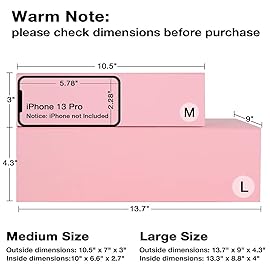 Aimyoo Pink Collapsible Gift Box with Magnetic Closure Lids 10.5x7x3 in, Bridesmaid Groomsman Proposal Boxes, Rectangle Storage Box 3 Pack