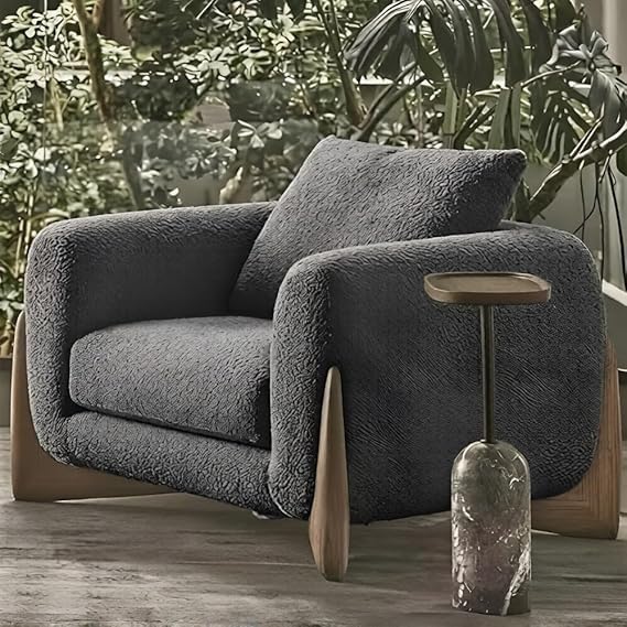 Image of A to Z Furniture Classic Chesterfield Sofa Set Luxury Chesterfield Sofa in for Home Living Room & Office (3+1=4 Seater Sofa with Ottoman Dark Grey)