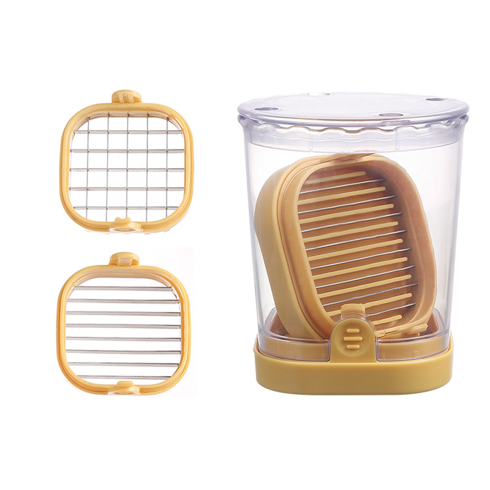 Mekalero Innovative Stainless Steel Food Preparation Tool Combines Fruit Slicing and Dicing Integrated Device Manual Food Slicer