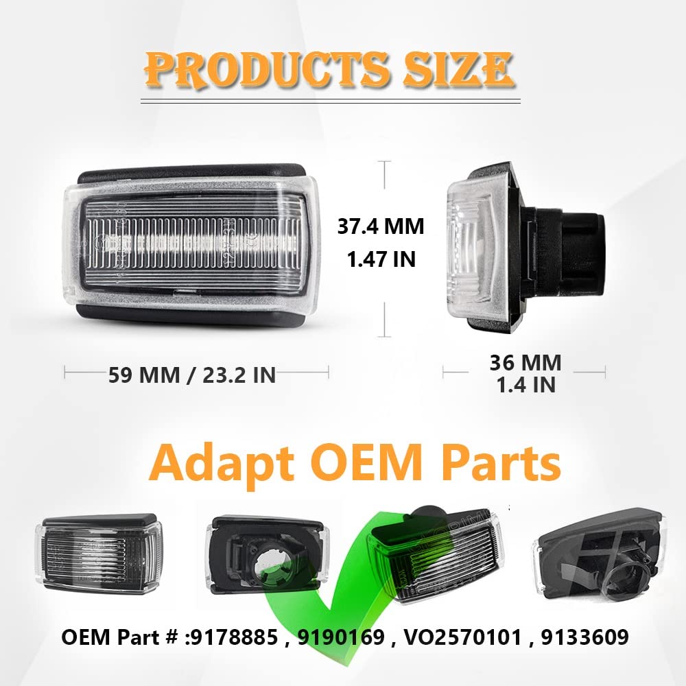 indicatori specchio laterale 2Pcs Dinamico Ambra LED Indicatore Laterale Blinker Indicatori Di Direzione Per Volvo V40 V70 S40 850 240 740 C70 940 S70 S90 960 Indicatore Di Direzione(Smoke LENS)
