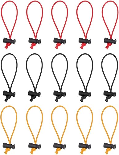 Miniatura 9 de Foto&Tech Abrazadera y organizador de cables elásticos extra gruesos multiusos, correa de cable ajustable con cierre de palanca, domador de enredos