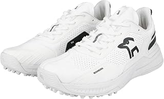 Kookaburra KC Players - Zapato de críquet con Suela de Goma, Color Blanco/Negro, Talla 10.5