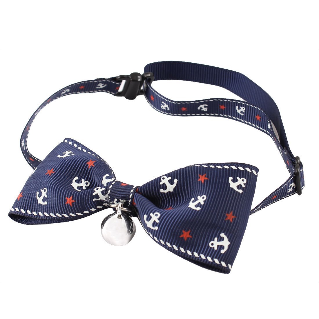 KTM Healthcare® Print Pet Bell Detail Buckle Bow Tie Navy Blue
