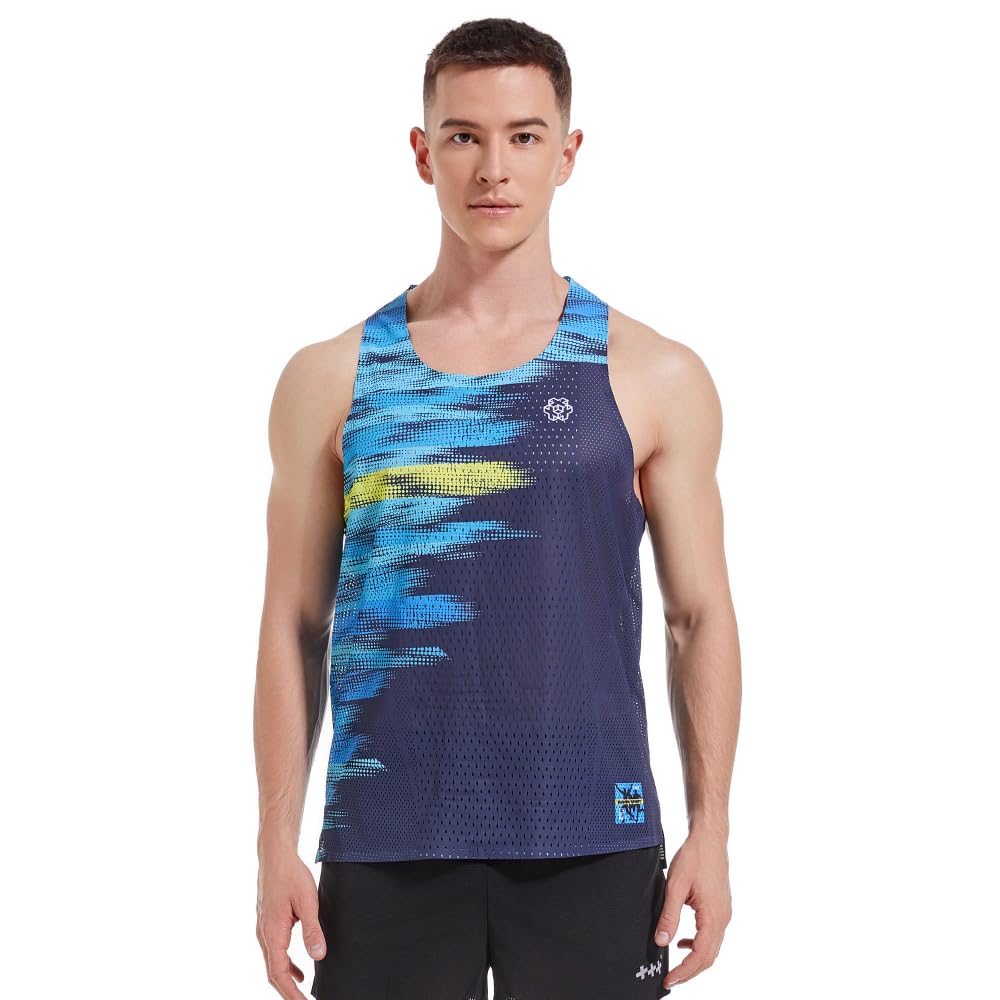 Seamless Marathon Tank Top Lightweight Running Singlet Shirt Dry Fit Workout Sleeveless T-Shirt