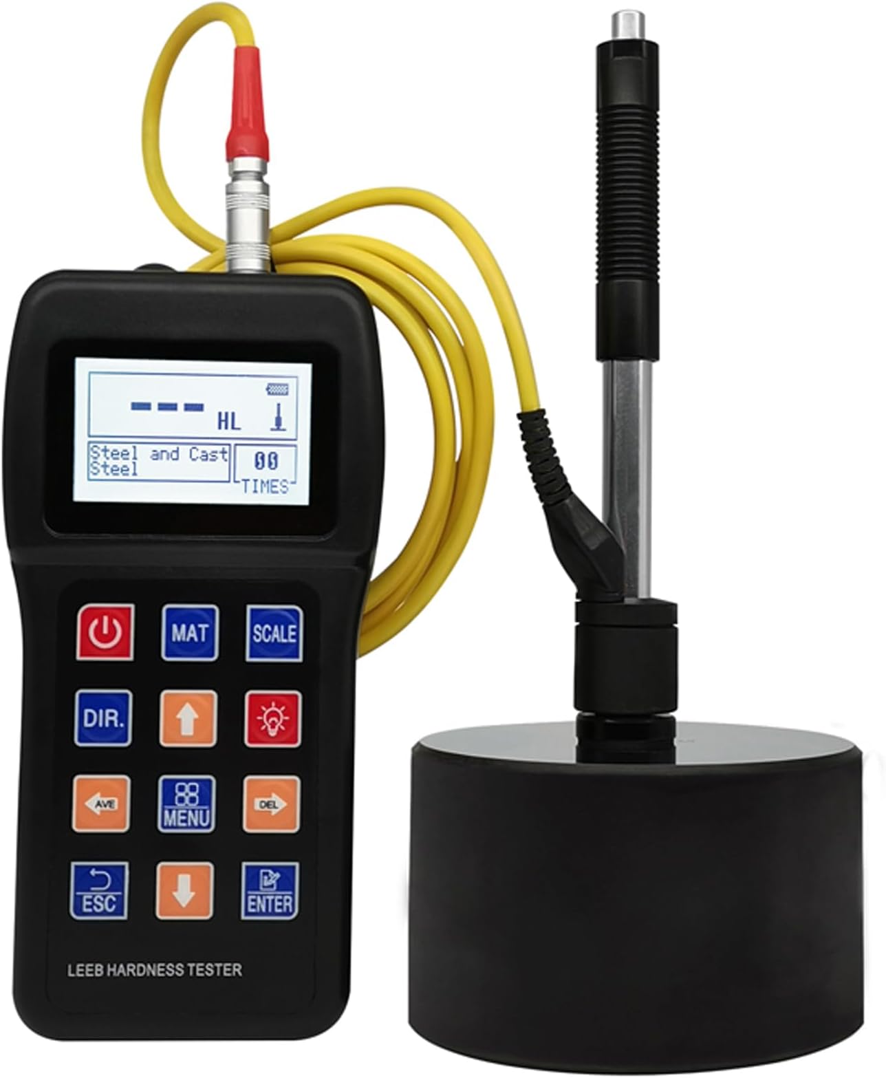 Portable Hardness Tester Kit, 7-in-1 HL, HV, HB, HRC, HRB, HRA, HS, Battery Powered, Rockwell Metal Hardness Meter Durometer for Steel, Aluminum Alloy, Copper