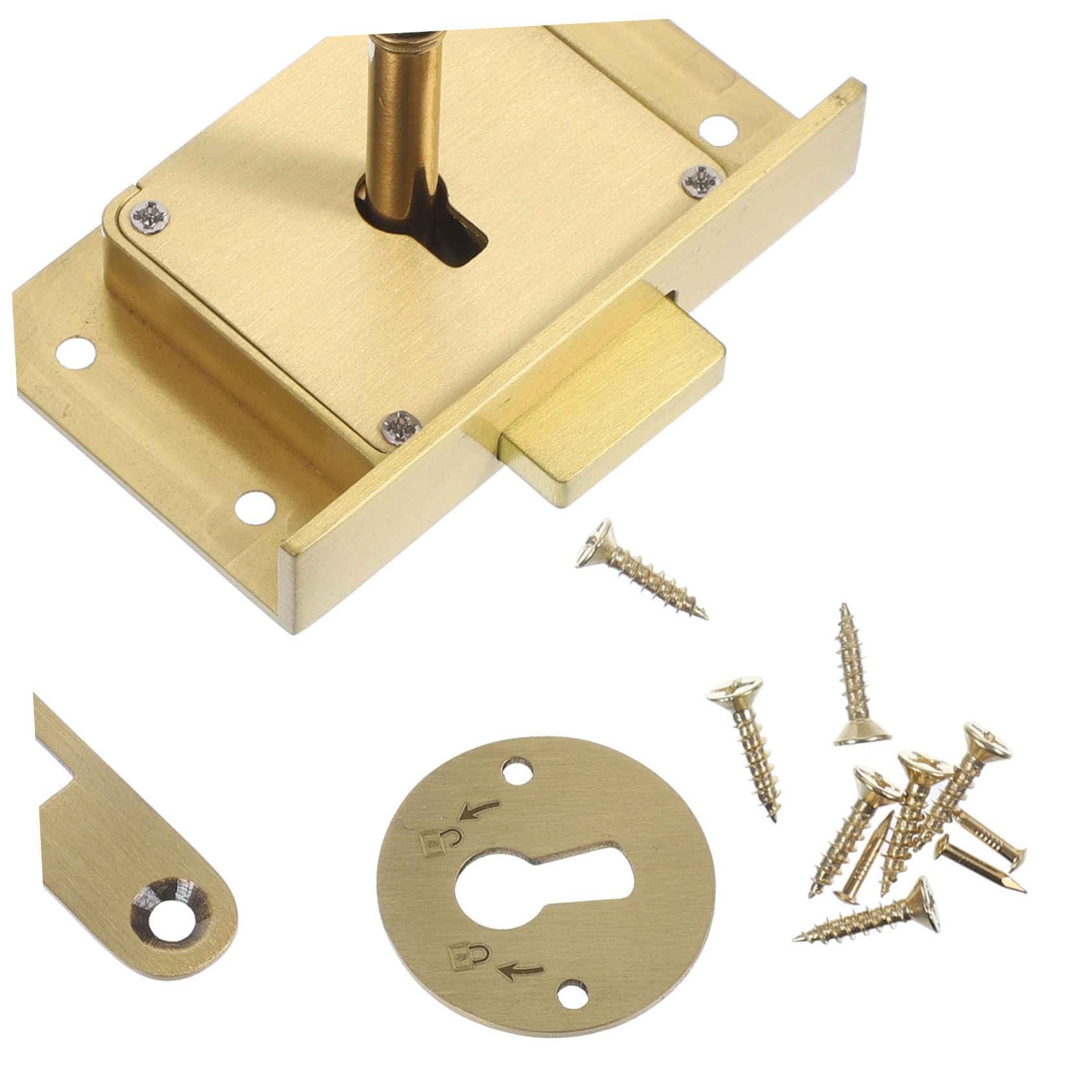Serratura per Cassetto in Ottone Stile Vintage, Set 1 | Cassetti e Scatole in Legno, Finitura Oro, Chiusura Precisa e Sicura per Scrivania e Archivi