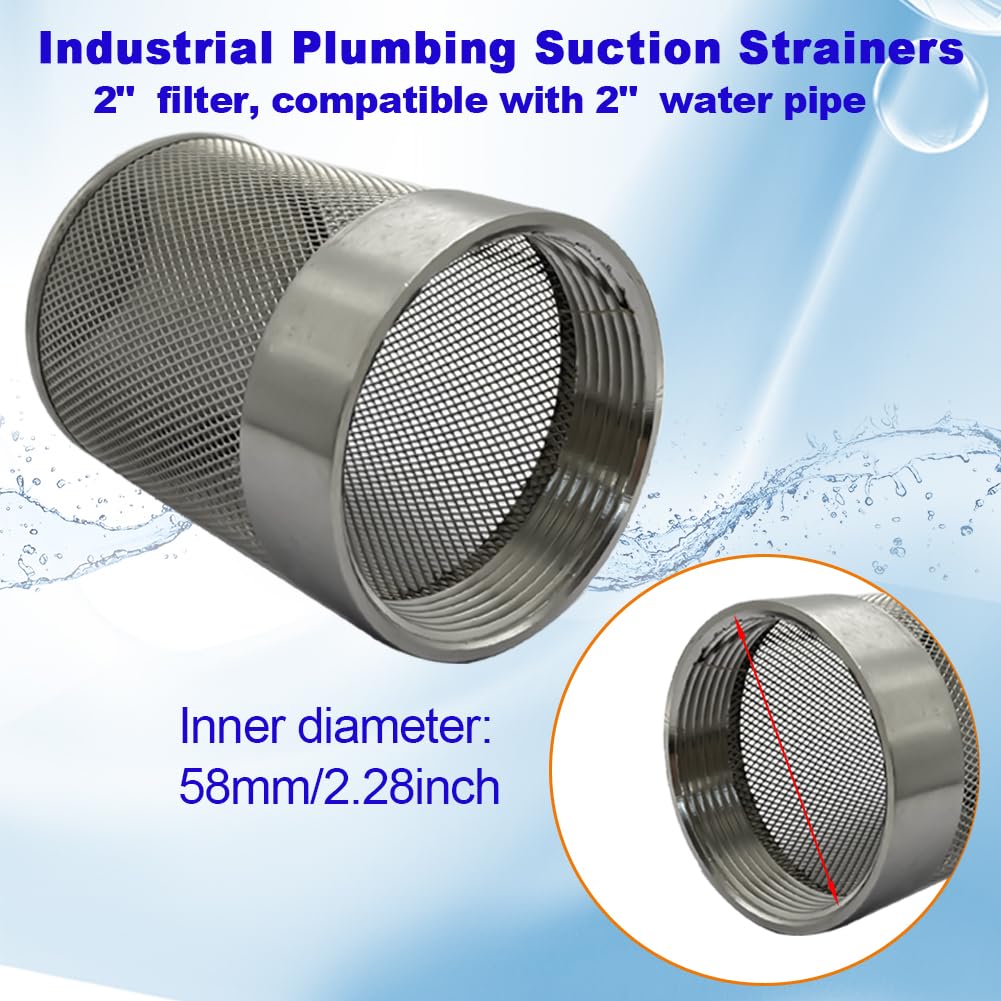 Cabezal de filtro de acero inoxidable SUS304 de 2 pulgadas con diámetro de rosca interna de 58 mm conectado al filtro de tubería de agua DN50 de 2 pulgadas utilizado para eliminar desechos y