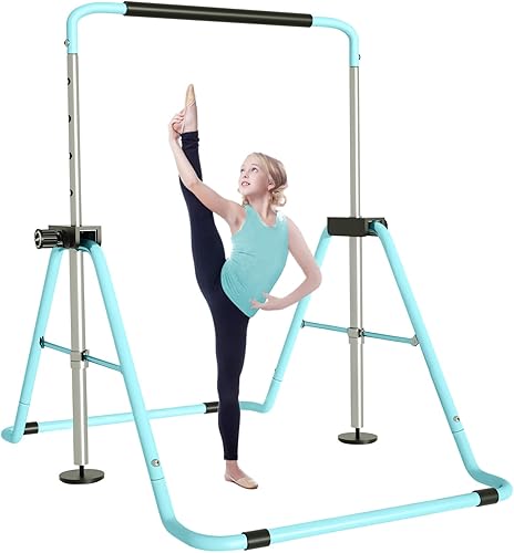 Miniatura 1 de Barras de gimnasia para niños, barras horizontales de gimnasia de altura ajustable con cubierta protectora expandible junior entrenamiento barra