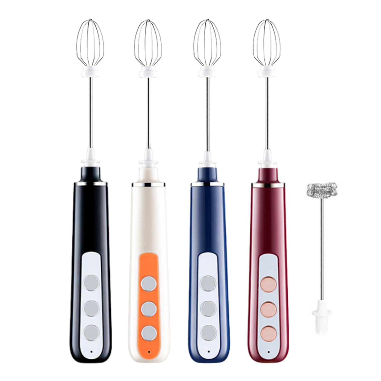 Frullatore elettrico a 4 fruste, schiuma ricaricabile USB, montalatte regolabile senza fili, miscelatore per bevande per latte, frustino per latte e caffè, 30 x 3 cm