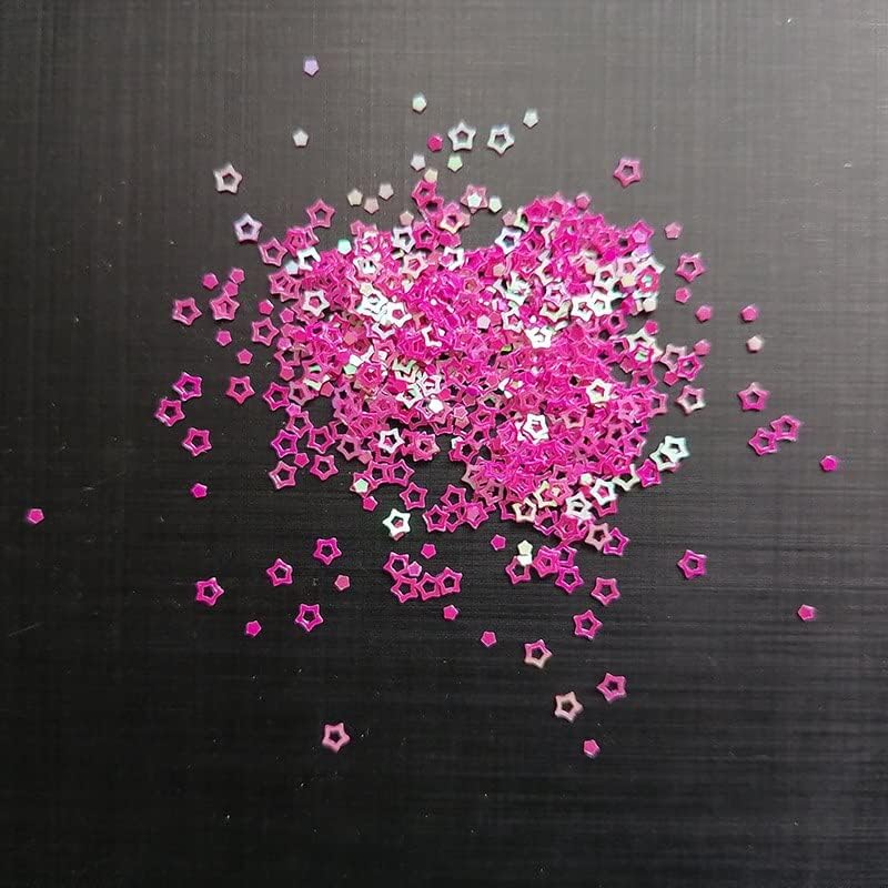 100g Hollow Star PVC Nail Glitter Flake Solid Color Confetti Flakes Glitters Craft Sequin Decoration Manicure Chunky - (Color:)