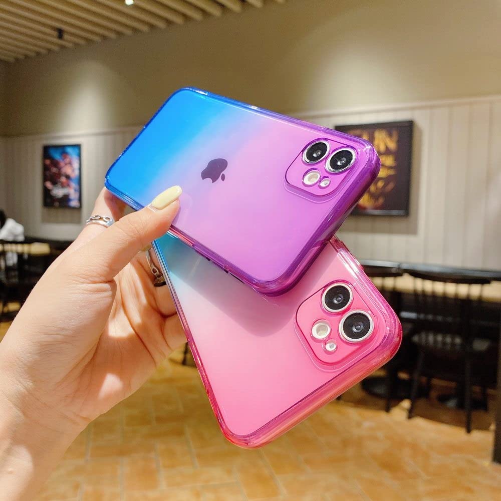 Funda De Silicona Brillante Degradada Para IPhone 13, 11, 12 Pro Max X