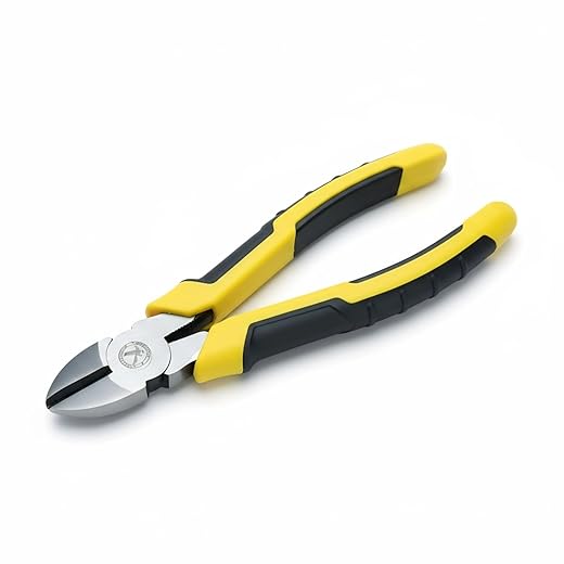 8-Inch Heavy Duty Diagonal Cutting Pliers, 50CrV Steel with 65HRC Hardened Cutting Edges, Bi-Material Anti-Slip Grip - Ideal for Electrical Wire, Cable & Metal Cutting