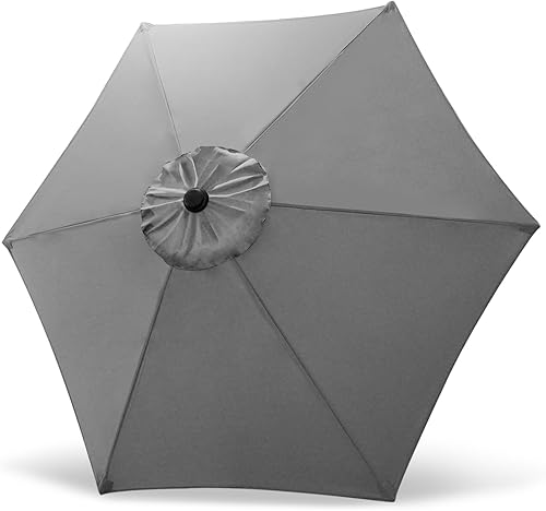 Toldo de repuesto para sombrilla de patio, fundas de repuesto para sombrilla con 6 varillas, 7.5 pies de tela resistente al agua de repuesto para