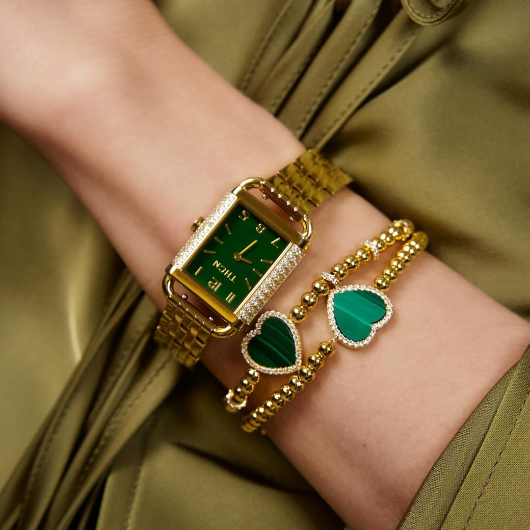 THCN Women's Watch, Gold Watches for Women with 84 Cubic Zirconia, Stainless Steel Sapphire Glass Japanese Quartz Movement, Gift for Her - Image 3