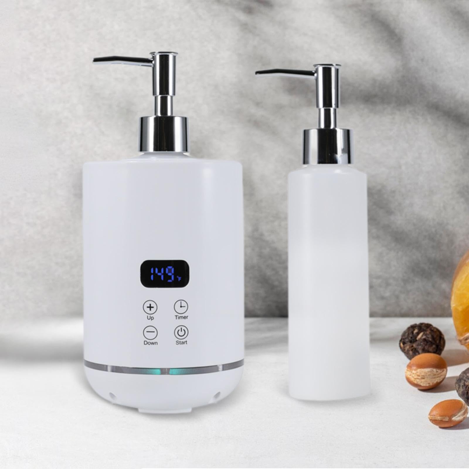 Sharplace Scalda Olio per Massaggi Con Erogatore per Bottiglia Di Olio, Scaldabiberon per Riscaldare Oli O Lozioni per Massaggi, Mantenendo Calore Costante, Temperatura Regolabili Da 30-65 °c, Bianco