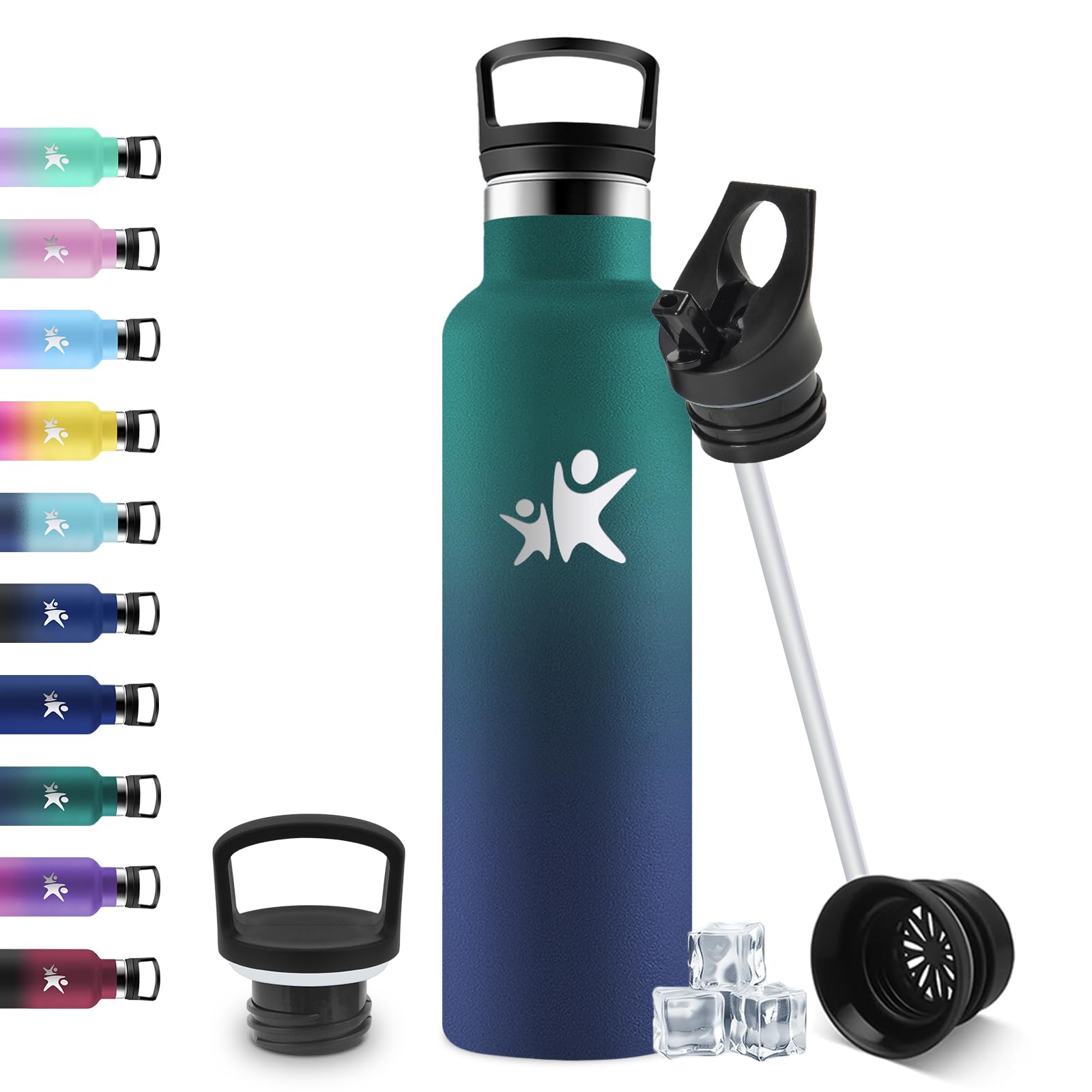 JAPORIA 750ml Insulated Water Bottle with Straw, Leak Proof, Easy Cleaning, BPA Free, Reusable, Water Botter for Adult, Camping, Cycling, Work, Travel