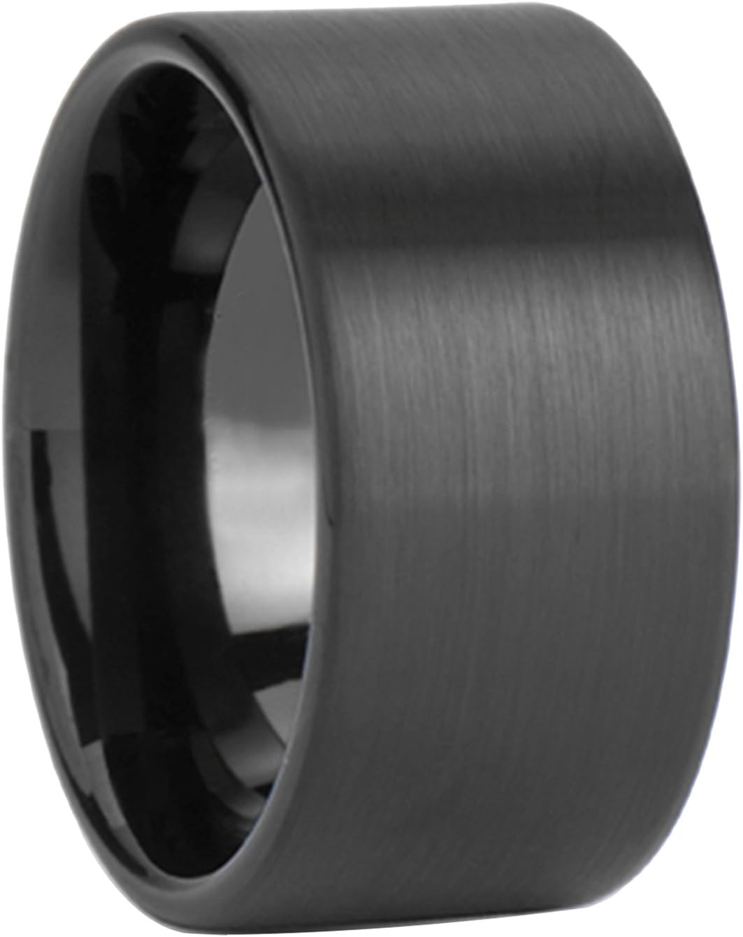 14mm Wide Black Tungsten Steel Ring (11.5)