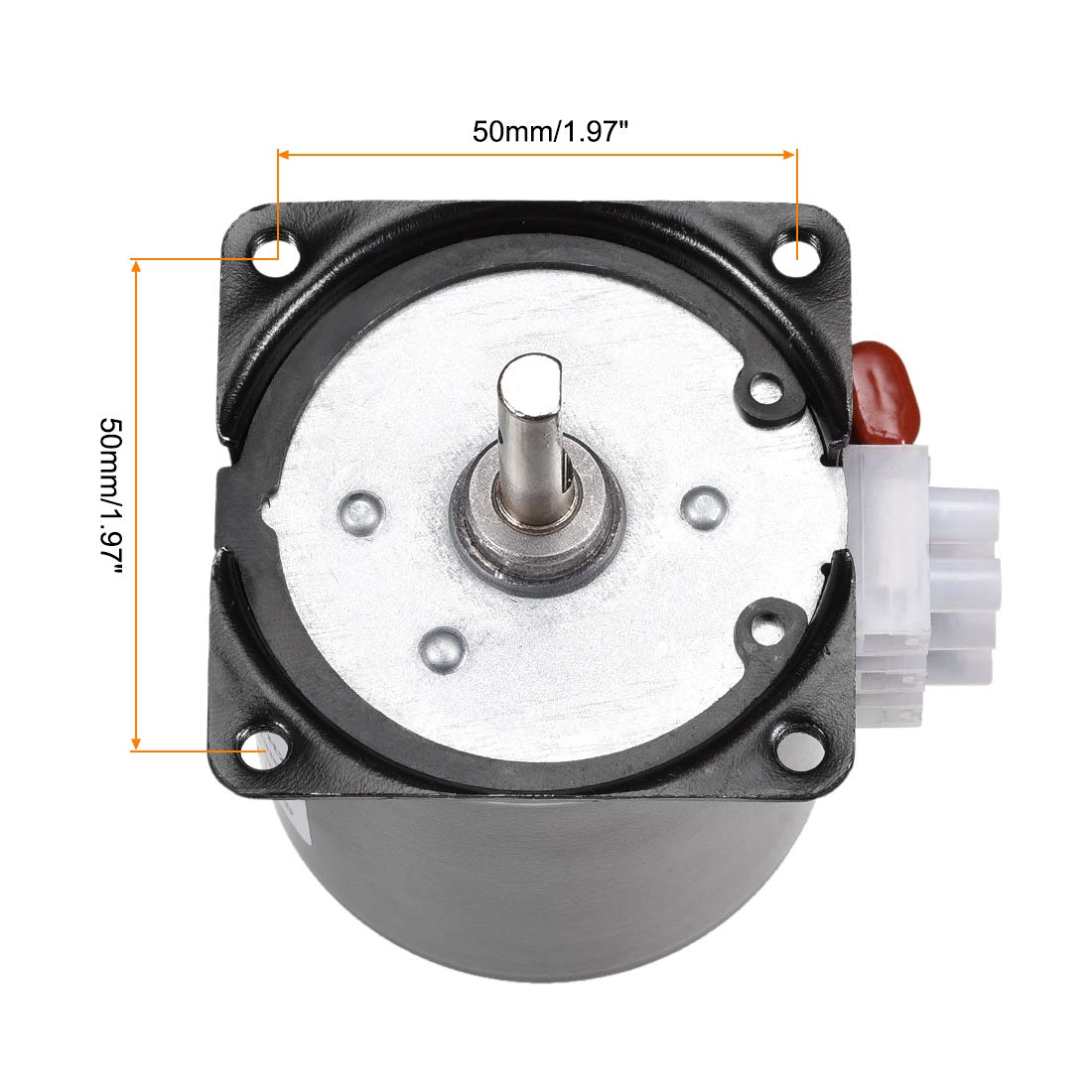 sourcing map AC 220V Motore sincrono elettrico Giradischi/C 60RPM 50-60HZ 14W 7mm Dia Albero centrale con foro