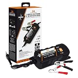 ZIM&MANN Carica Batteria e mantenitore per Moto per batterieLEAD-Acid, Incluse Le batterie Wet, MF, AGM e Gel. 3A in 100-240V out 6V/12V