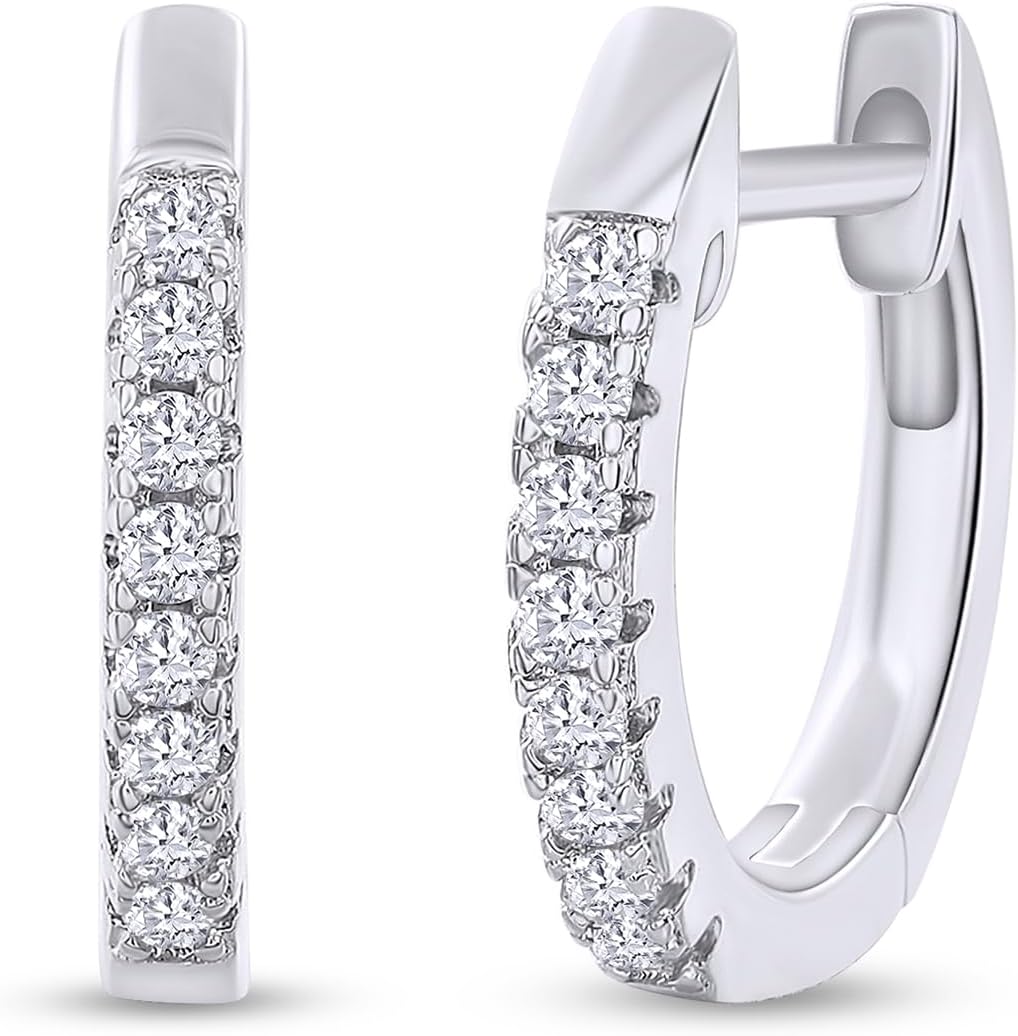 18K Gold Plated Moissanite Mini Huggie Earrings for Women | 1.3MM Moissanite Diamond Tiny Cartilage Huggie Hoop Earrings | Jewelry Gifts For Her (0.16 Cttw)