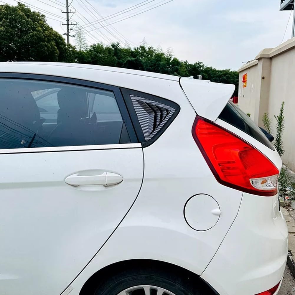 Copertura per serranda in vetro per portiera posteriore, per Ford Fiesta Mk7 Mk7.5 2008-2017, in fibra di carbonio nera, accessori per lo styling esterno sinistro e destro (fibra di carbonio)