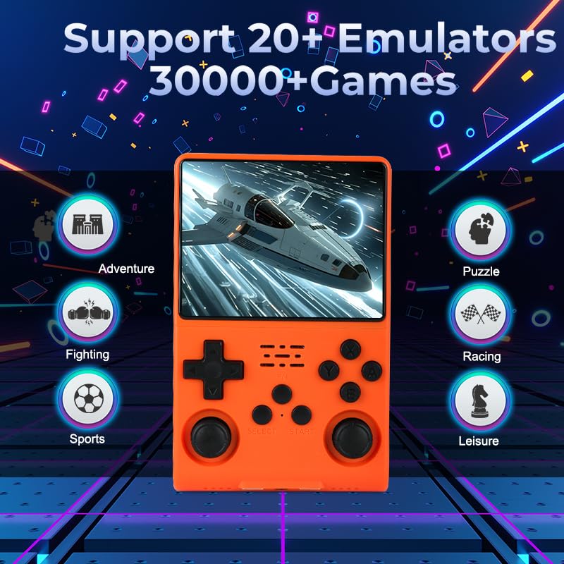 Miniatura 2 de 30000 en 1 Consola de juegos de mano retro R40S Pro, pantalla IPS de 3.5 pulgadas, más de 20 emuladores, tarjeta TF 256G (naranja)