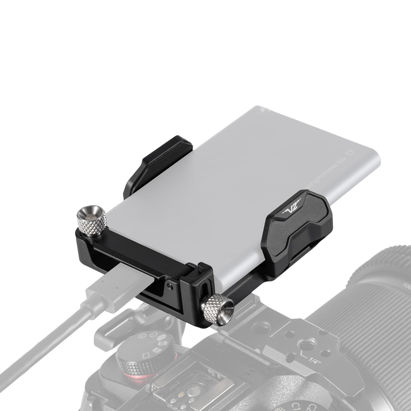 Tilta Supporto universale per unità SSD V2 con slot da 1/4"-20, adatto per SSD da 50-70 mm di larghezza e 15 mm di spessore, nero TA-USDH2-B