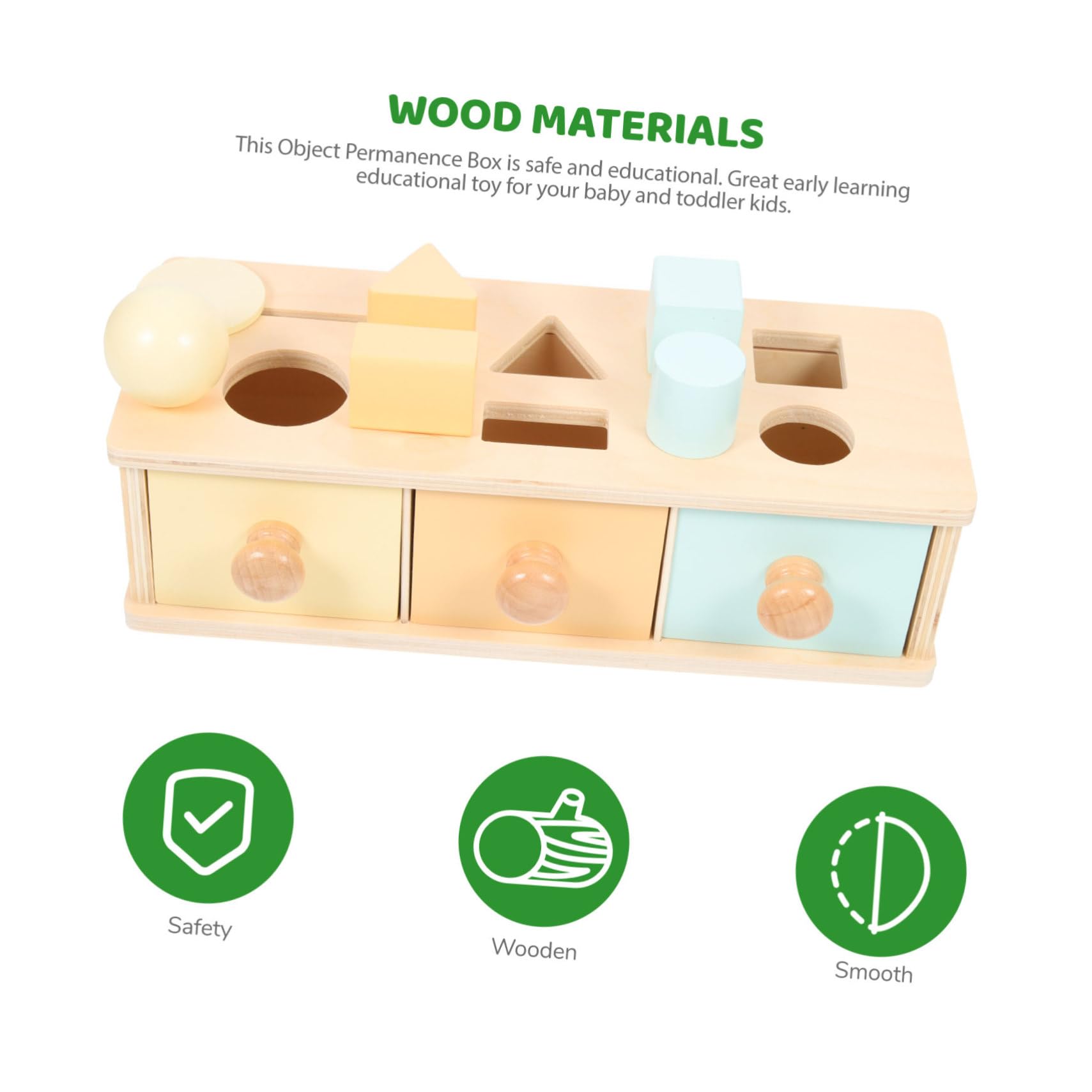 Mikikit Juguete de Caja de Madera Montessori para Aprendizaje Infantil
