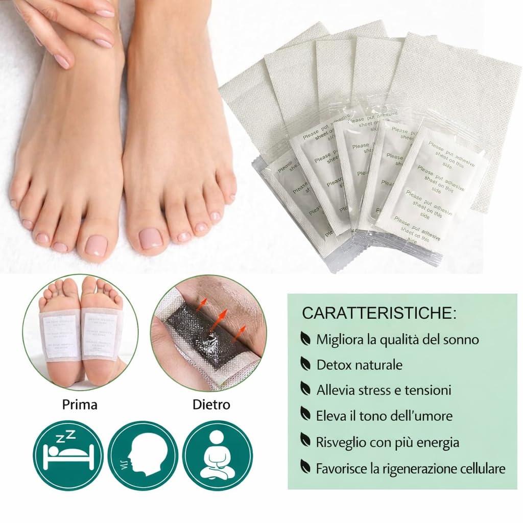 100 Pezzi Cerotti Detox Piedi, Principi Attivi Naturali Detox Per Piedi, Patch Per Il Piede Per Rimuovere Le Tossine Dal Corpo Migliorano La Circolazione, Accellera Metabolismo E Migliorare Il Sonno