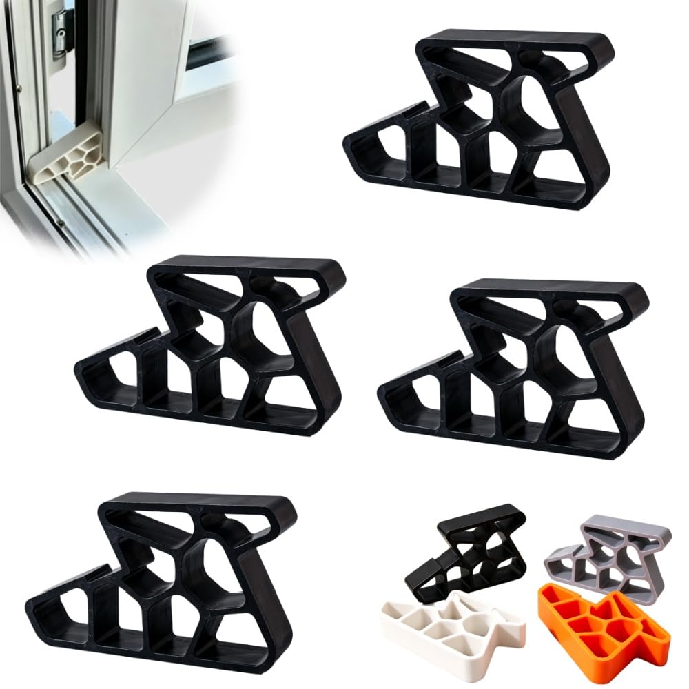 Secure Track Door Stop, Window Balcony Door Stop with Track Lock (4PCS,Black)