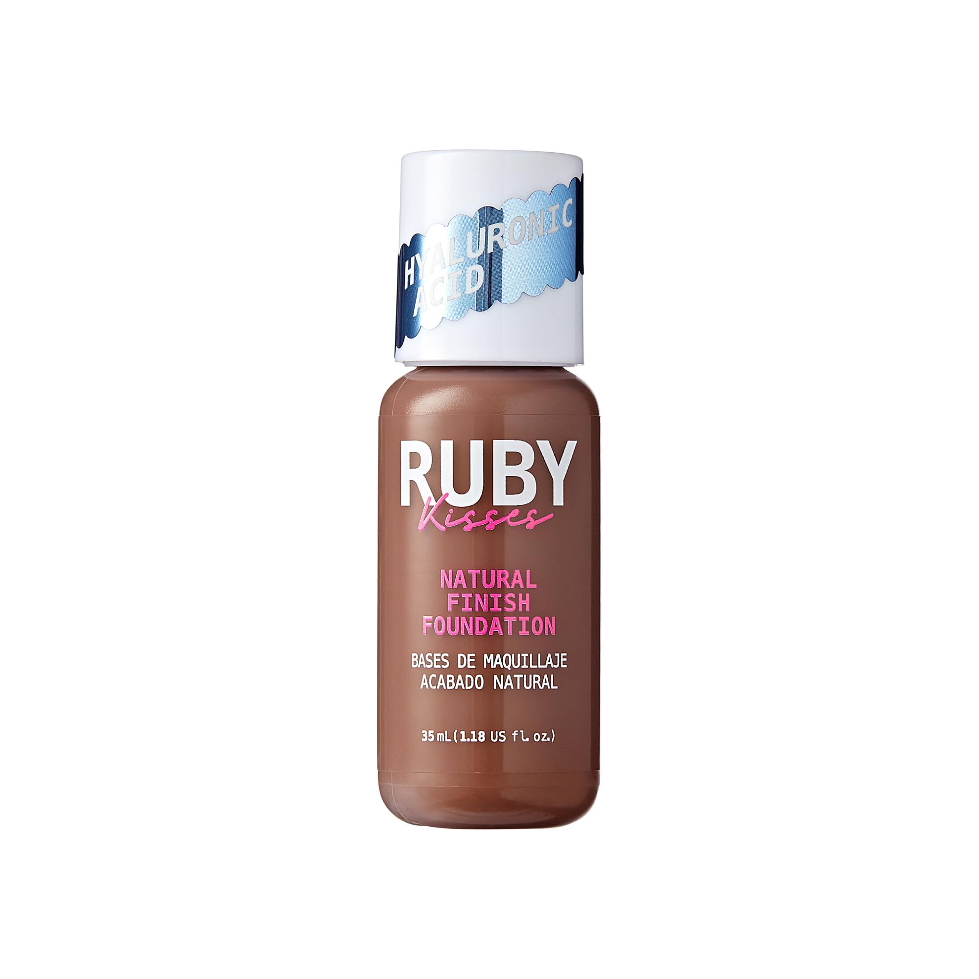 Ruby Kisses No More Blemish Liquid Foundation with Hyaluronic Acid, Blemish Control, Semi Matte Medium Coverage, Buildable Long Lasting, Lightweight