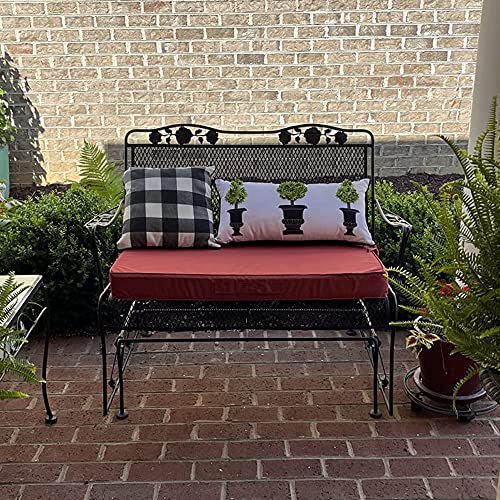 Faible Poisson Outdoor Bench Cushion, 36 X 18 Inch Waterproof Porch Swing Cushions Garden Patio Furniture Cushions With Handle And Anti-Slip Straps For Indoor Backyard Seat Pads, Burgundy #TOP5