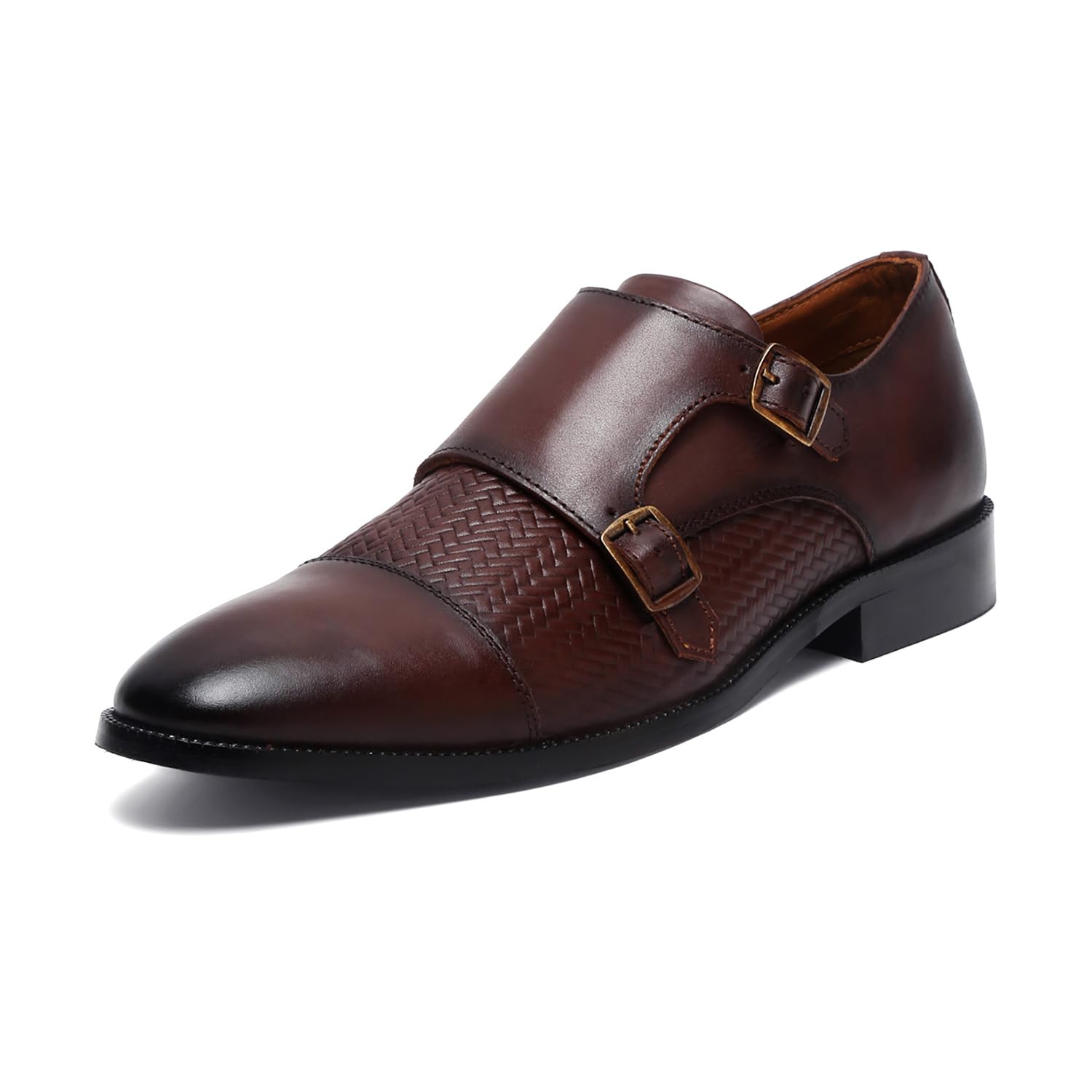 LOUIS STITCH Formal Shoes for Men | Italian Leather Double Monk Strap Handcrafted Shoes | Stylish Lace-Up Business, Formal, Shoes | Dual Tone Brown| UK Size 9 (EUWEDM) (B08YRWYW87) Amazon Price History, Amazon Price Tracker