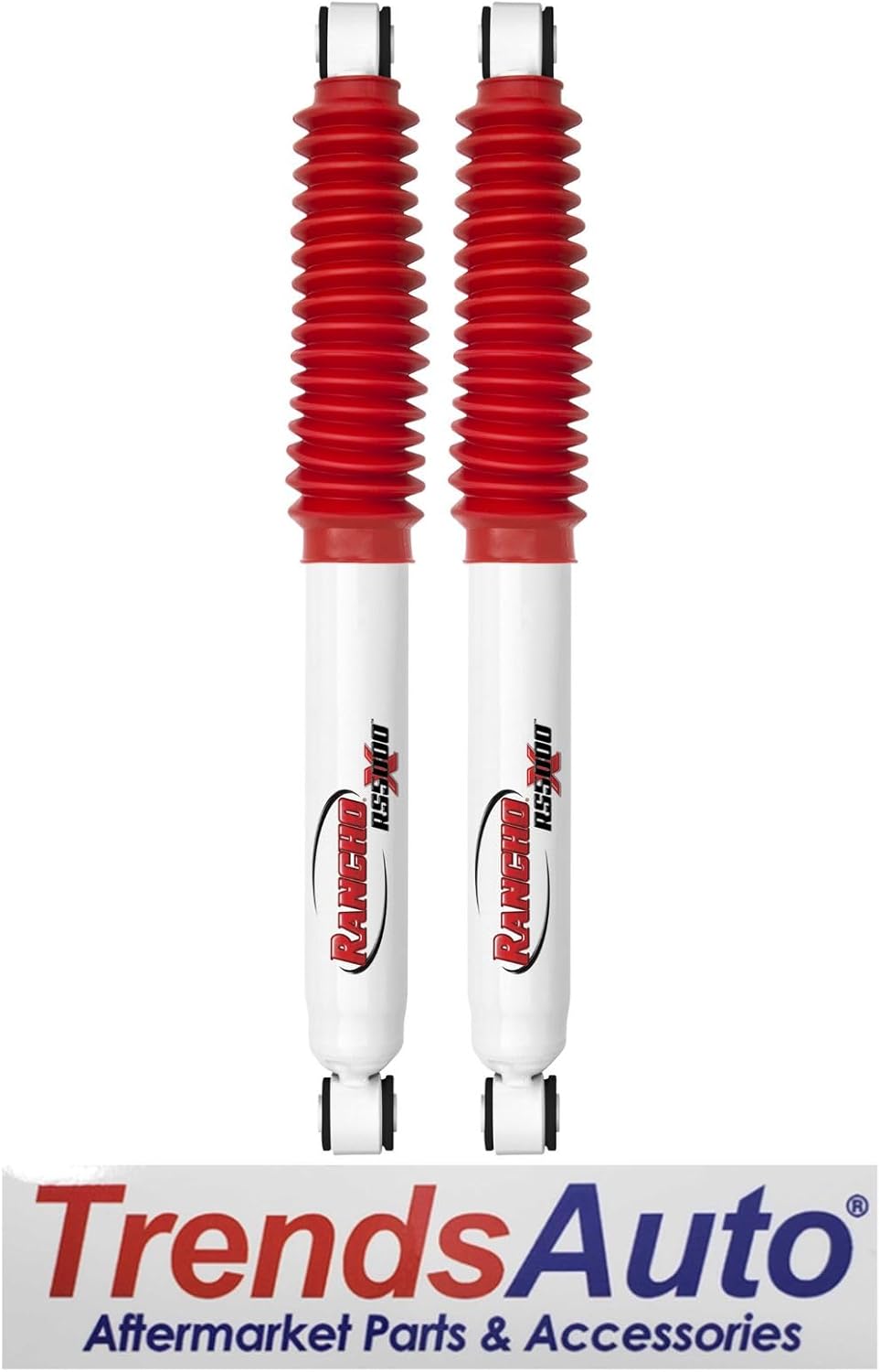 Pair of RS5000X Series Rear Shocks fits 2001 2010 Silverado Sierra 2500 HD with 0” Lift | Improves Handling & Performance | Built to Last | Includes TrendsAuto Decal