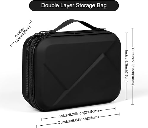 Miniatura 8 de Estuche de almacenamiento de accesorios electrónicos de EVA, bolsa de almacenamiento grande a prueba de golpes impermeable para organizador de