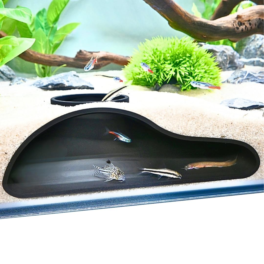 Underground Aquarium Tunnel Cave Natural Curve | Watching Fish and Shrimp Under Gravel Tunnel | Aquarium Decoration Perfect Hiding Place for Catfish