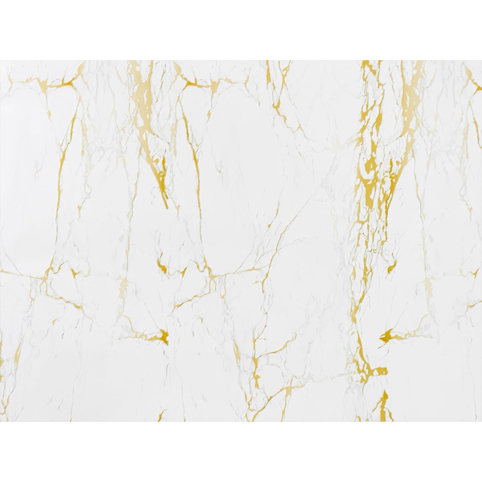 DecoMeister Pellicola Adesiva per Mobili 67,5x740 cm - Carta Adesiva Effetto Pietra per Rivestimento Mobili Cucina, Tavoli e Armadi - Pellicola Decorativa Lavabile in PVC - Marmo Bianco-Dorato