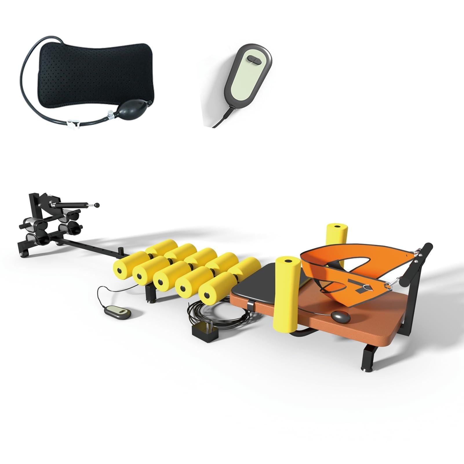 Alternative Inversion Traction Table, Back Stretcher Traction Table for Spine Stretching, Full Body Traction Machine Bed for Home (Electric Yellow)