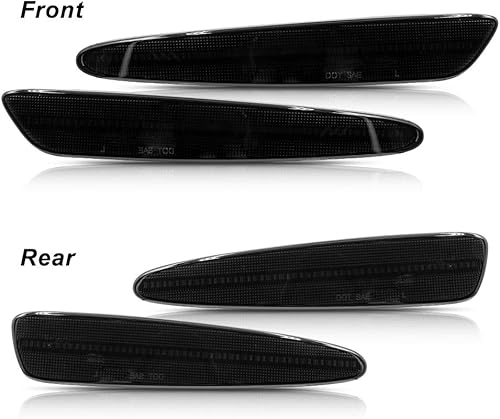 Miniatura 2 de NSLUMO - Luces LED de posición lateral para Chevy Corvette C6 Z06 ZR1 2005-2013, lente ahumada ámbar delantera y trasera, luces rojas C6 de marcador