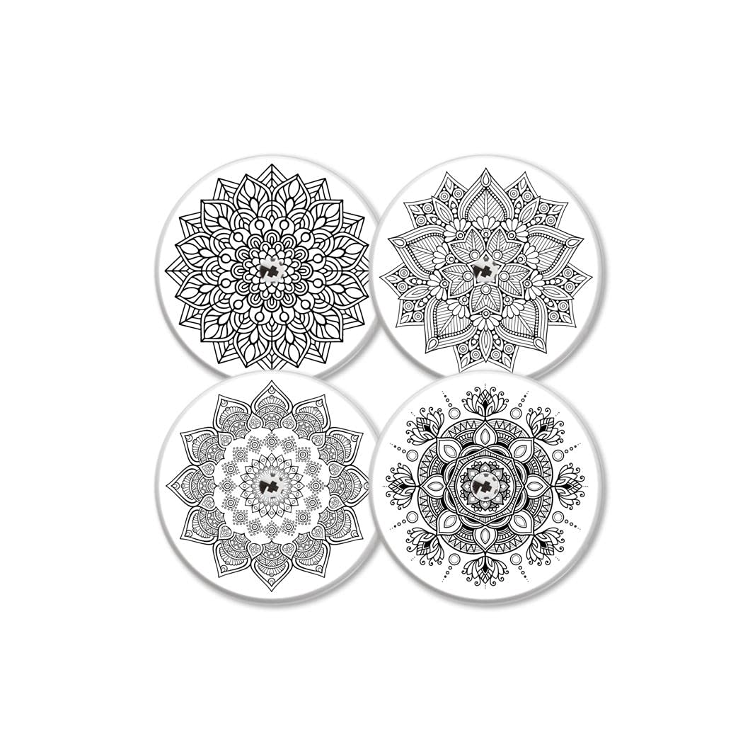 MySweetStitch | Naklejka na sensor Freestyle Libre 1 & 2 Sensor | Zestaw 4x Mandala | z otworem wentylacyjnym | Produkowane w Niemczech