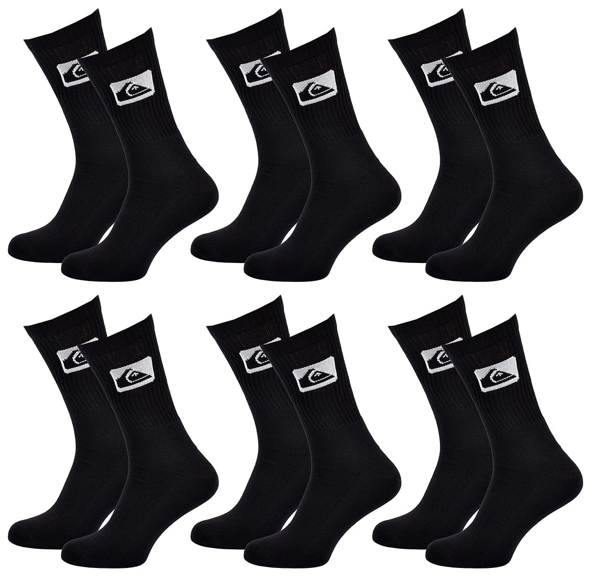 OZABI QUIKSILVER CUSHIONED CREW Socks, 6 Pcs 0234, 43-46